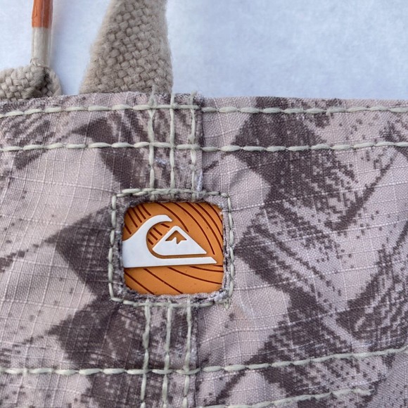 Quicksilver Swim Trunks Mens 34 Tan Floral Hawaiian Stretch Bathing Suit Pool - Picture 7 of 10